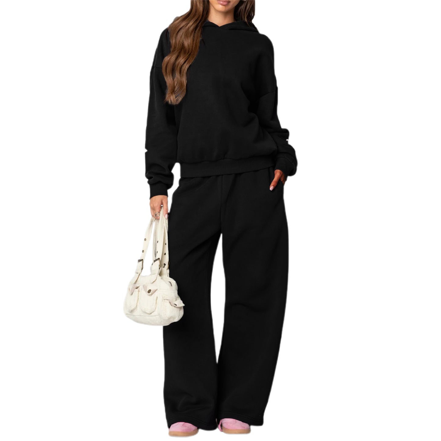 Suit Plus Fleece Hoodie Casual Sports Two-piece Set