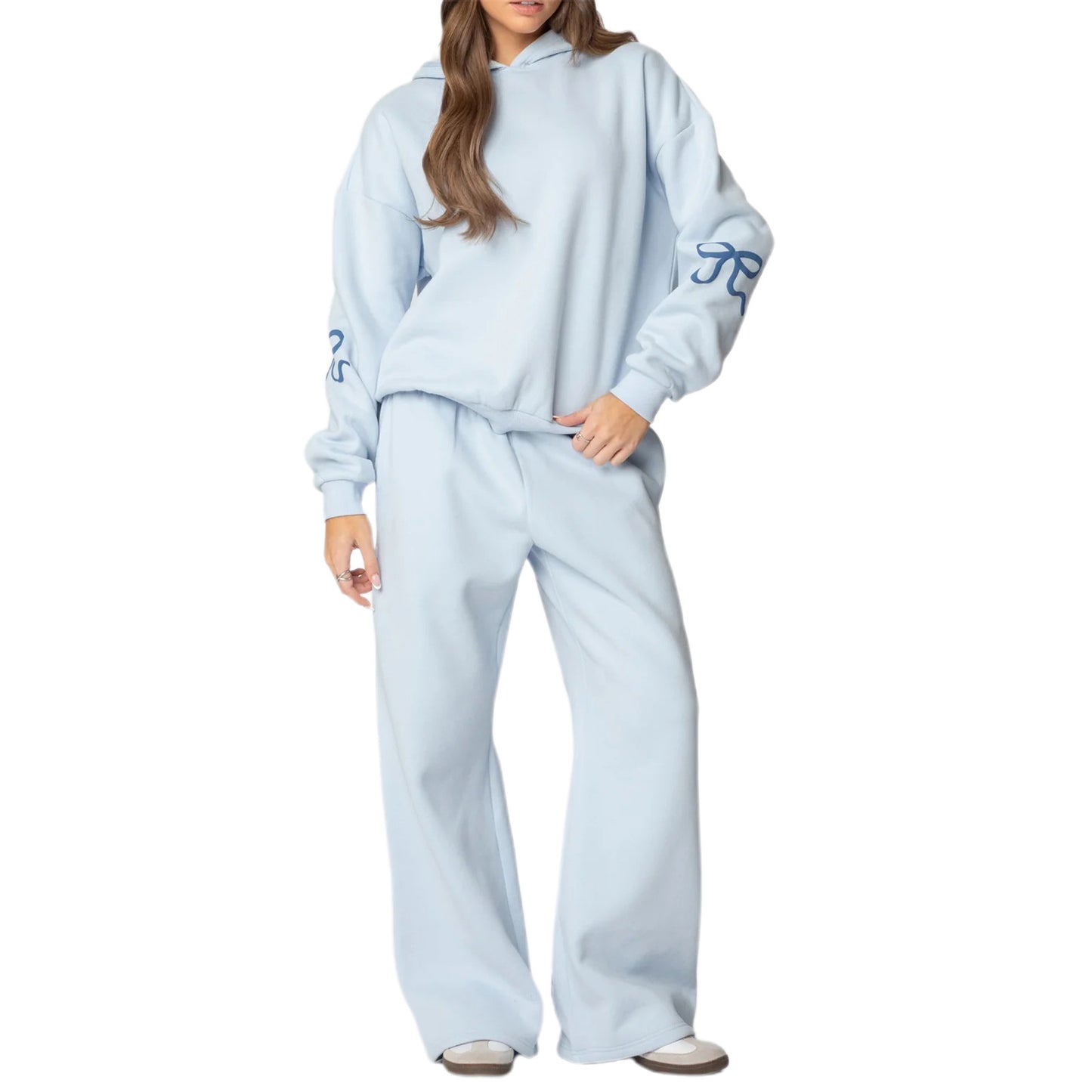 Suit Plus Fleece Hoodie Casual Sports Two-piece Set